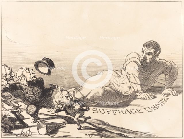Une panique de Lilliputiens..., 1851. Creator: Honore Daumier.