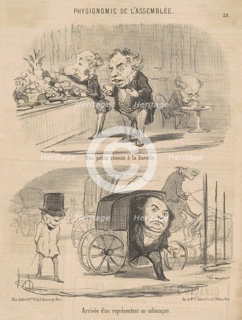 Une petite séance a la buvette, 19th century. Creator: Honore Daumier.