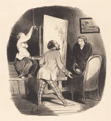 Une position difficile, 1847. Creator: Honore Daumier
