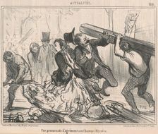 Une promenade d'argrément aux Champs-Elysées, 19th century. Creator: Honore Daumier