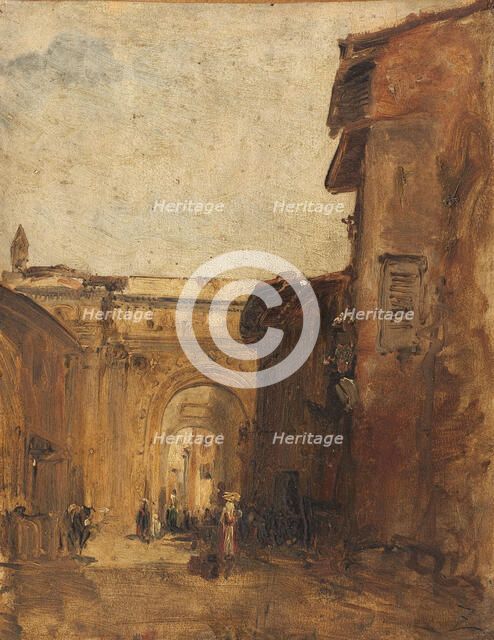 Une rue à Florence, between 1846 and 1847. Creator: Felix Francois Georges Philibert Ziem.