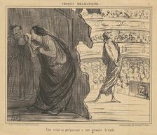 Une reine se préparant a une grande tirade, 19th century. Creator: Honore Daumier