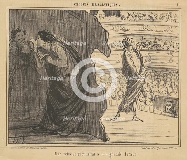 Une reine se préparant a une grande tirade, 19th century. Creator: Honore Daumier.