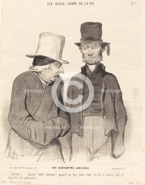 Une rencontre agréable, 1844. Creator: Honore Daumier.
