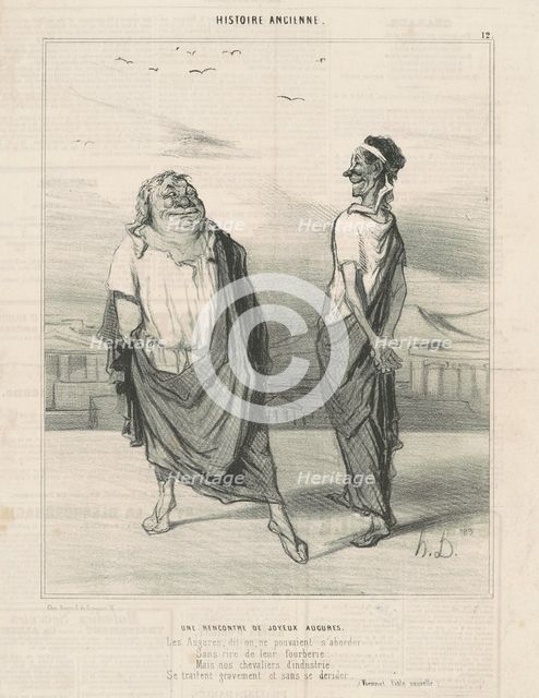 Une rencontre de joyeux augures, c1842. Creator: Honore Daumier.