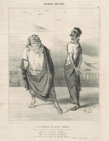 Une rencontre de joyeux augures, c1842. Creator: Honore Daumier