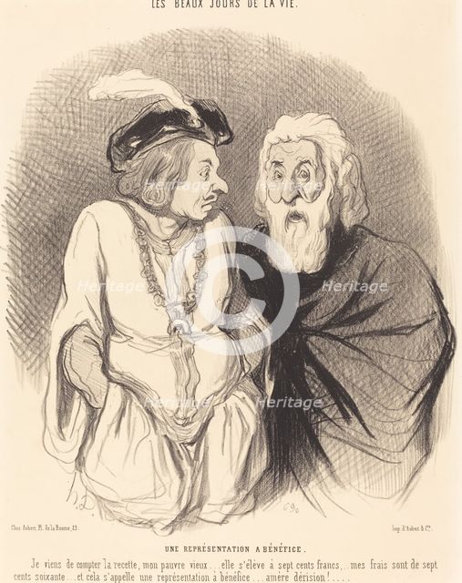 Une Représentation à Bénéfice, 1844.  Creator: Honore Daumier.