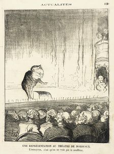 Une Représentation au théâtre de Bordeaux, 1871. Creator: Honore Daumier