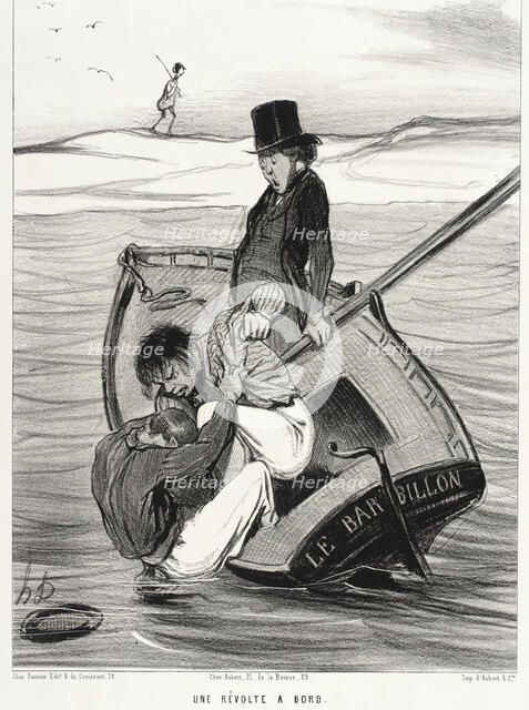 Une Révolte à Bord, 1843. Creator: Honore Daumier.