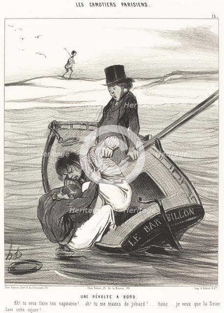 Une Révolte à Bord, 1843. Creator: Honore Daumier.