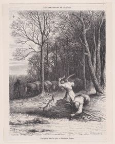 Une scène dans les bois; from Magasin Pittoresque, ca. 1852. Creator: Jacques-Adrien Lavieille