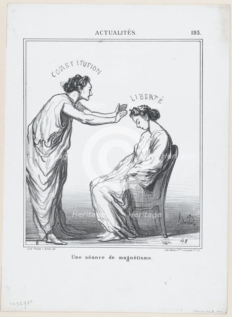 Une séance de magnétisme, 1869. Creator: Honore Daumier.