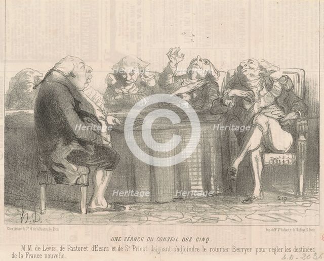 Une séance du conseil des cinq, 1850. Creator: Honore Daumier.