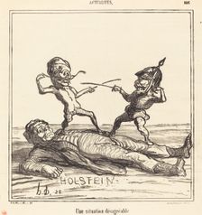 Une situation désagréable, 1866. Creator: Honore Daumier