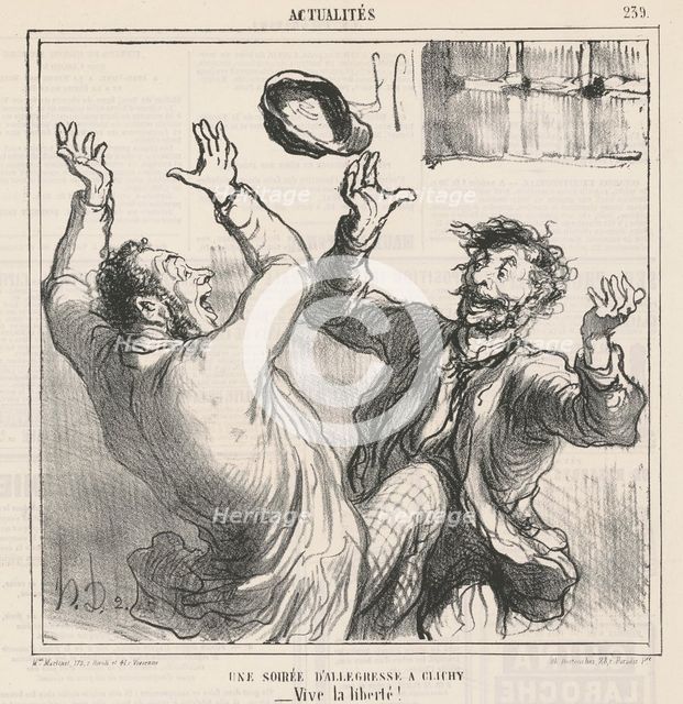 Une soirée d'allégresse a Clichy, 19th century. Creator: Honore Daumier.