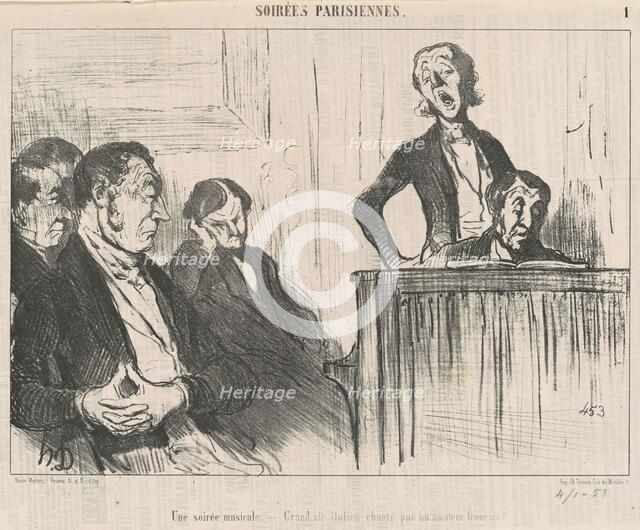 Une soirée musicale, 19th century. Creator: Honore Daumier.
