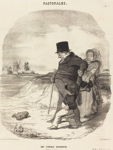Une terrible rencontre, 1845. Creator: Honore Daumier