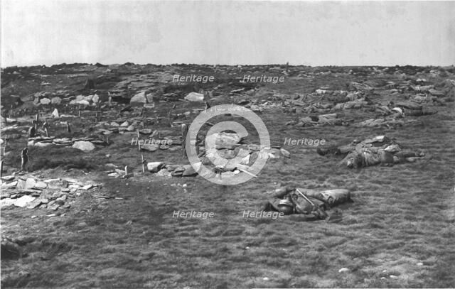 'Une victoire Serbe ; La crete du Kaimaktchalan, apres la conquete de la totalite du massif par les  Creator: Unknown.