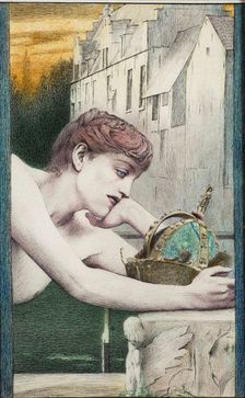 Une ville morte. Avec Georges Rodenbach, 1889. Creator: Khnopff, Fernand (1858-1921)