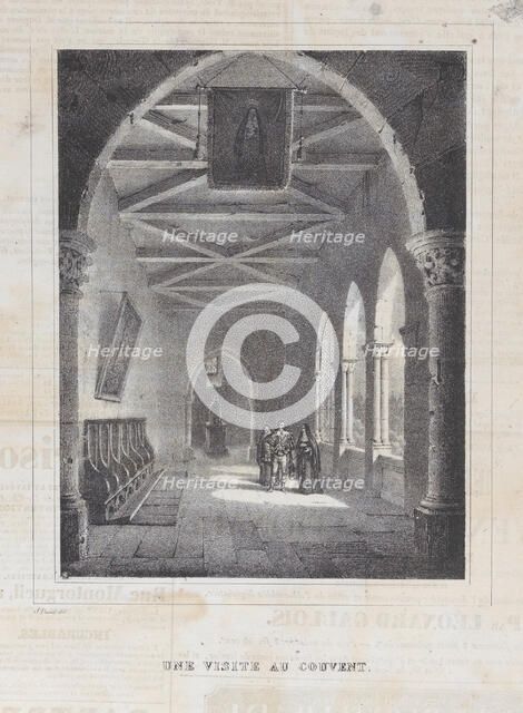 Une Visite au Couvent, ca. 1834. Creator: Anon.