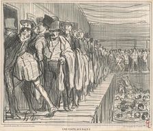 Une visite aux bains, 19th century. Creator: Honore Daumier