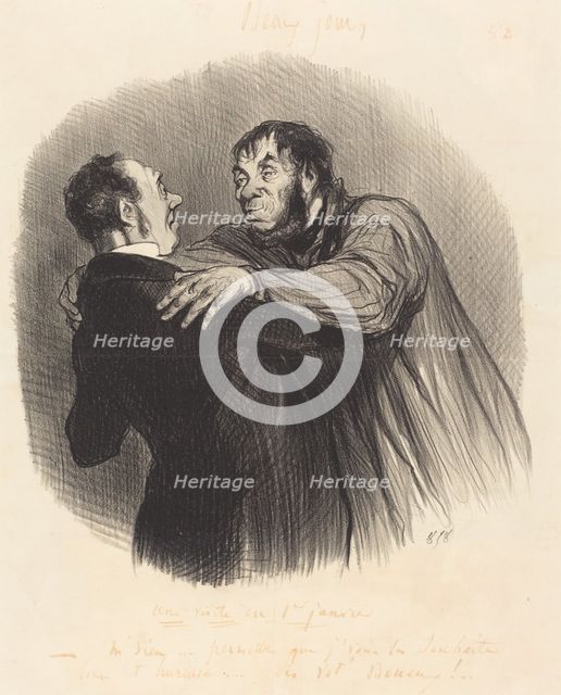Une Visite du 1er Janvier, 1846. Creator: Honore Daumier.