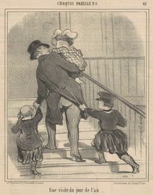 Une visite du jour de l'an, 19th century. Creator: Honore Daumier