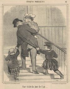 Une visite du jour de l'an, 19th century. Creator: Honore Daumier