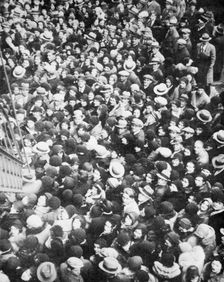 Unemployed workers desperate for work during the Great Depression, Cleveland, Ohio, USA, 1931. Creator: Unknown