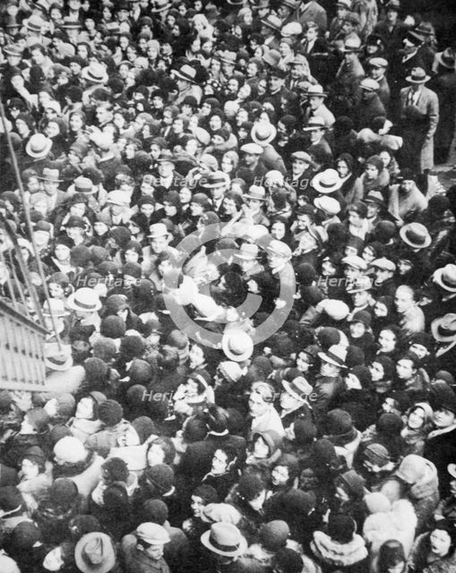 Unemployed workers desperate for work during the Great Depression, Cleveland, Ohio, USA, 1931. Creator: Unknown.