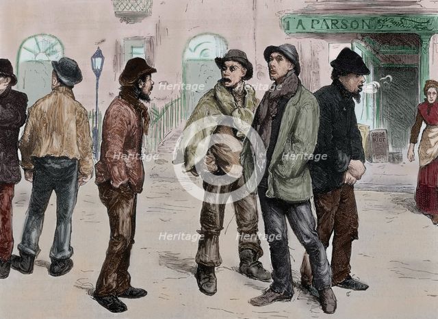 Unemployed workers, London, 1886.  Creator: Unknown.