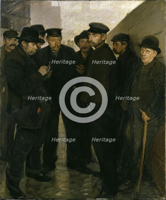 Unemployed (Day Laborers at the Port of Hamburg), 1908-1909.