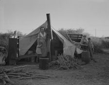 Unemployed family from the Rio Grande Valley, Texas..., near Holtville, California, 1937. Creator: Dorothea Lange
