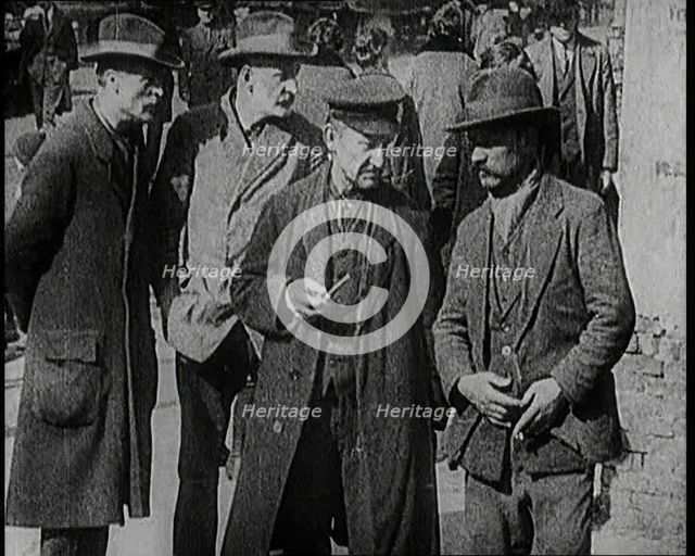 Unemployed German Men Talking to Each Other, 1922. Creator: British Pathe Ltd.