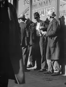 Unemployed men on Howard Street, San Francisco, California, 1937. Creator: Dorothea Lange