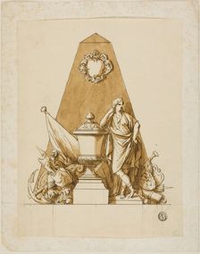 Unexecuted Design for the Monument to the First Duke of Marlborough, c. 1733. Creators: John Michael Rysbrack, Sir James Thornhill
