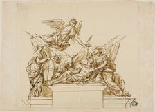 Unexecuted Design for the Monument to the First Duke of Marlborough, c. 1733. Creators: John Michael Rysbrack, Richard Wilson