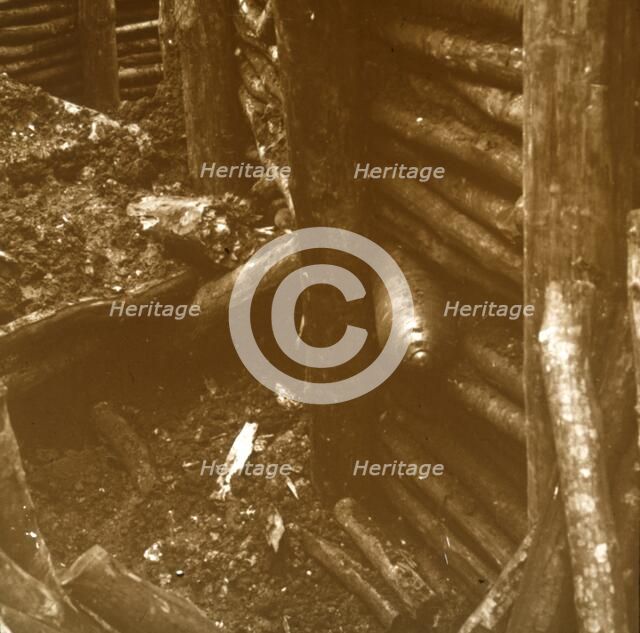 Unexploded shell, Calonne, northern France, c1914-c1918. Artist: Unknown.