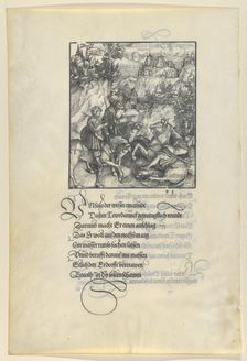 Unfalo Causing a Fall of Theuerdanck's Horse, from Theuerdanck, 1517. Creator: Hans Schäufelein the Elder
