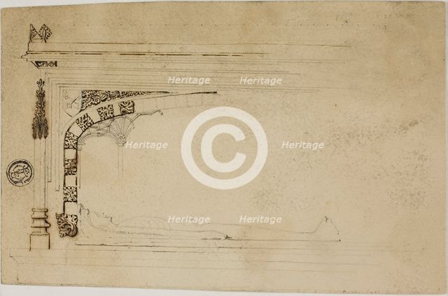 Unfinished Drawing of a Tomb, n.d. Creator: Unknown.