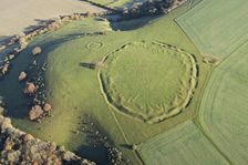 Unfinished Early Iron Age univallate hillfort earthwork situated on Ladle Hill, Hampshire, 2017. Creator: Damian Grady