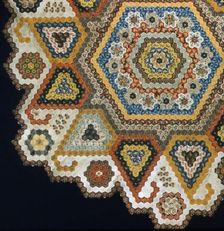 Unfinished Mosaic or Honeycomb Quilt Top, United States, c. 1840. Creator: Unknown