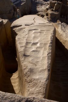 Unfinished obelisk in a granite quarry, Aswan, Egypt, 2021. Creator: LTL