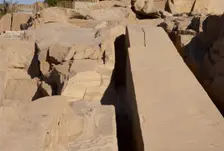 Unfinished obelisk in a granite quarry, Aswan, Egypt, 2021. Creator: LTL