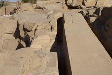 Unfinished obelisk in a granite quarry, Aswan, Egypt, 2021. Creator: LTL