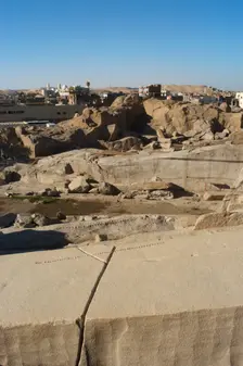 Unfinished obelisk in a granite quarry, Aswan, Egypt, 2021. Creator: LTL