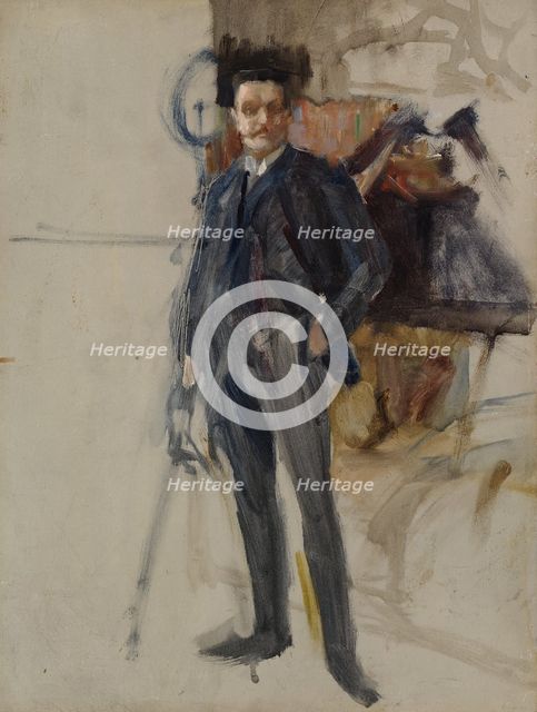 Unfinished Self-Portrait, c1884. Creator: Albert Edelfelt.