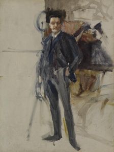 Unfinished Self-Portrait, c1884. Creator: Albert Edelfelt