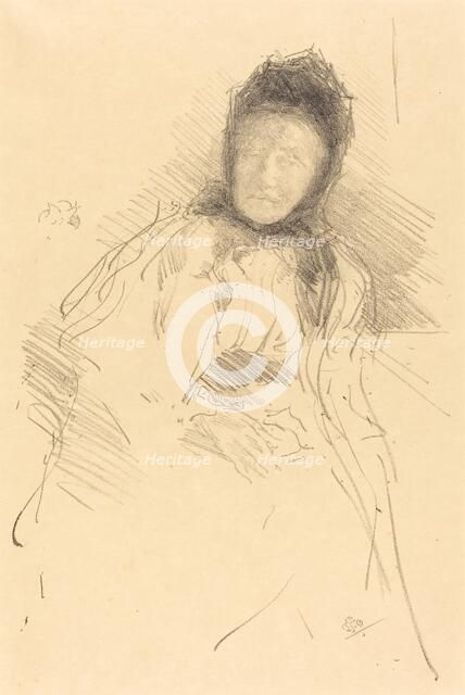 Unfinished Sketch of Lady Haden, 1895. Creator: James Abbott McNeill Whistler.