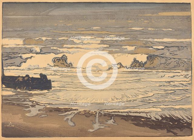 Unfurled Waves, Flood of September 1901 (Les lames deferlent,maree de Septembre 1901), 1901. Creator: Auguste Lepere.